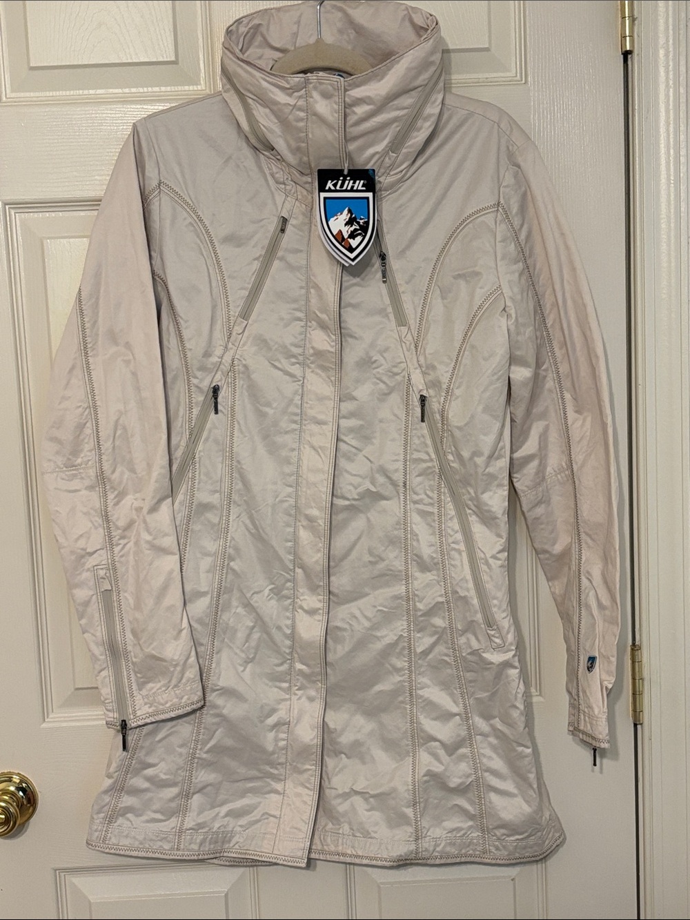 Kuhl Women's Cream Lena Trench Water Resistant Cotton Blend Jacket